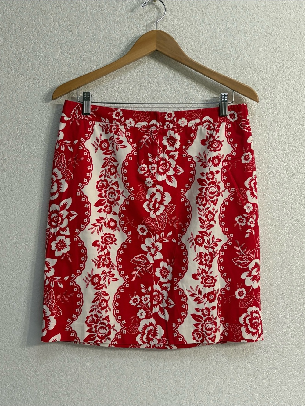 Red Floral Pencil Skirt - Women